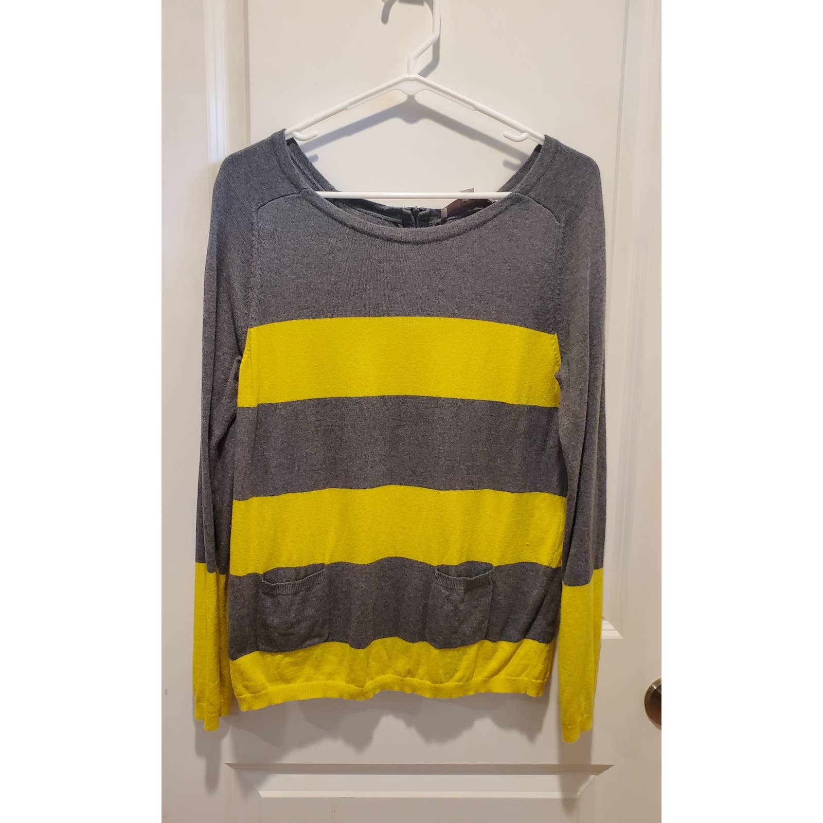 Loft Stripe Zip Detail Sweater